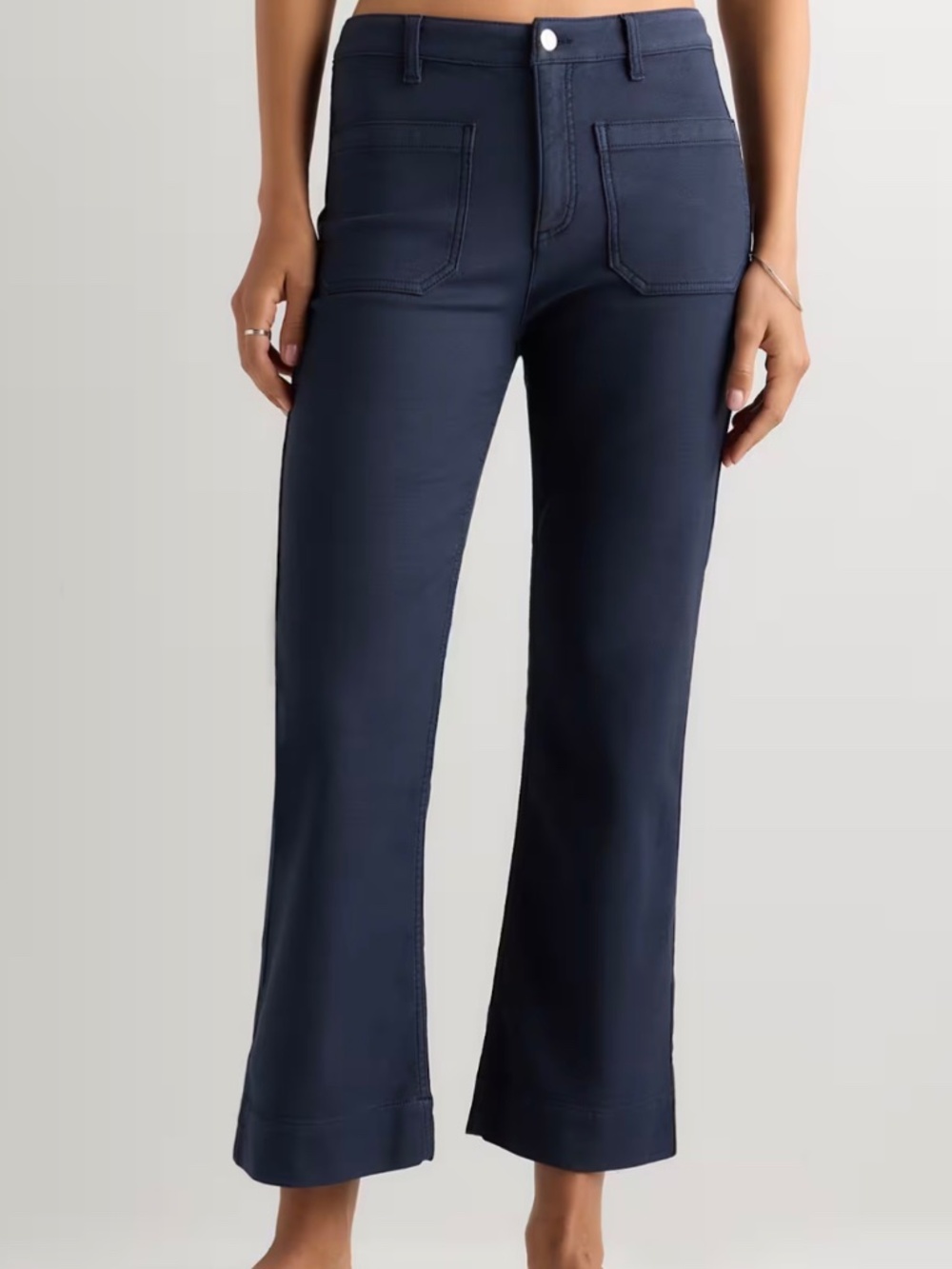 Quince French Terry Wide Leg Pants Womens Size 2 (26”) Deep Navy Mid-rise